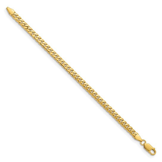 14k Yellow Gold 5mm Solid Miami Cuban 7" Bracelet