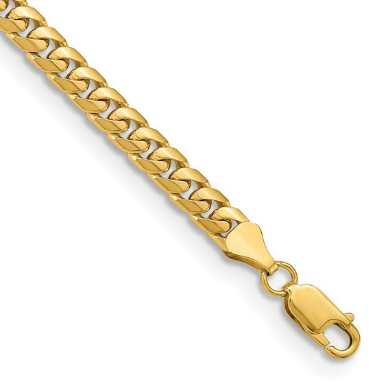14k Yellow Gold 5.5mm Solid Miami Cuban 8" Bracelet