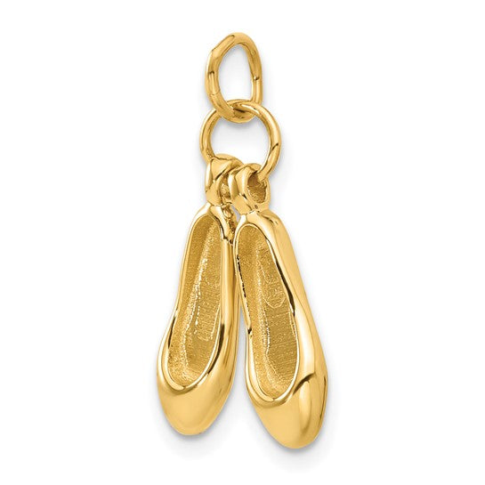 14k Yellow Gold Ballet Slippers Pendant