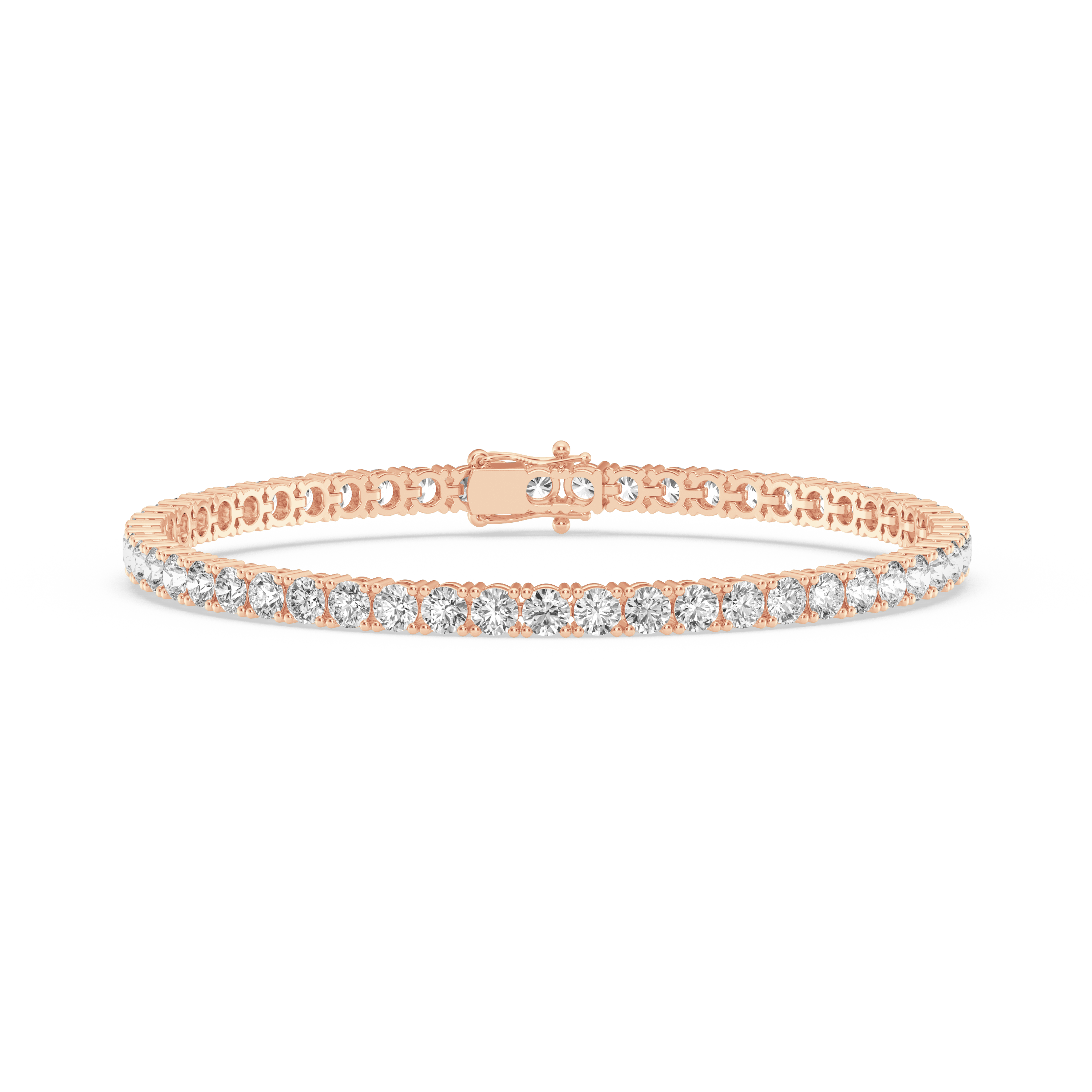 Low Set Round Basket Tennis Bracelet