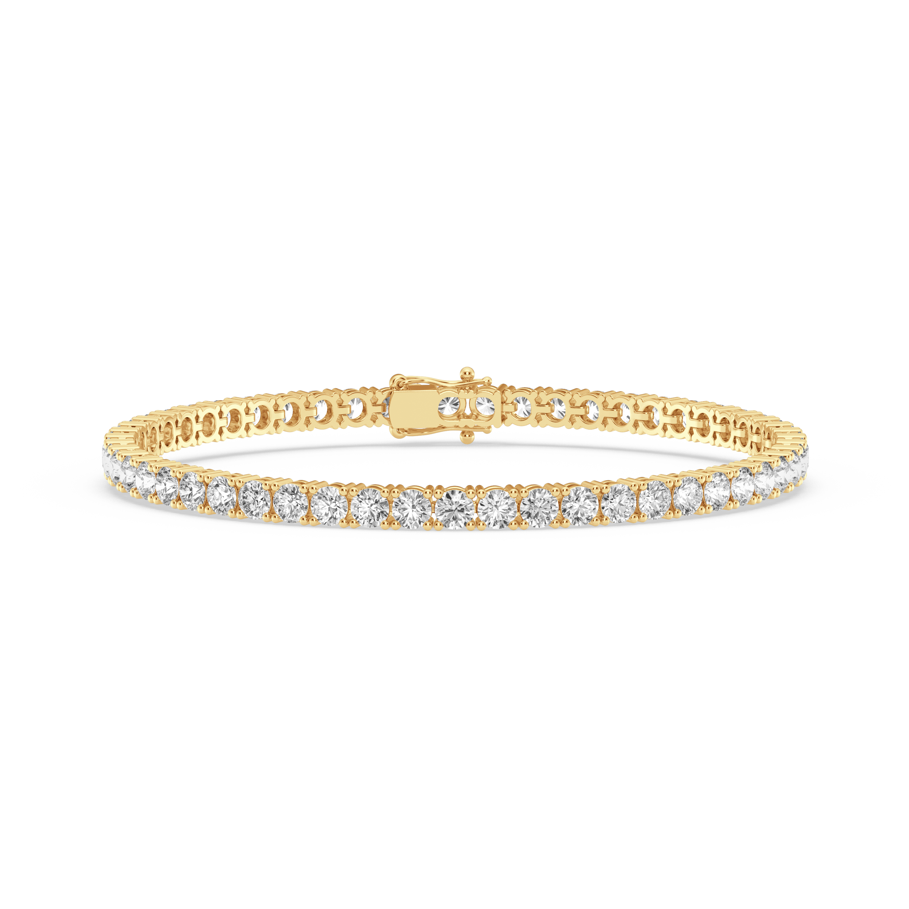 Low Set Round Basket Tennis Bracelet