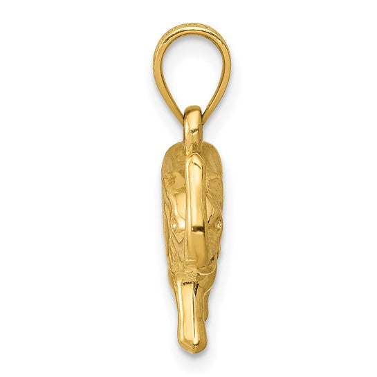 14k Yellow Gold Elephant Pendant