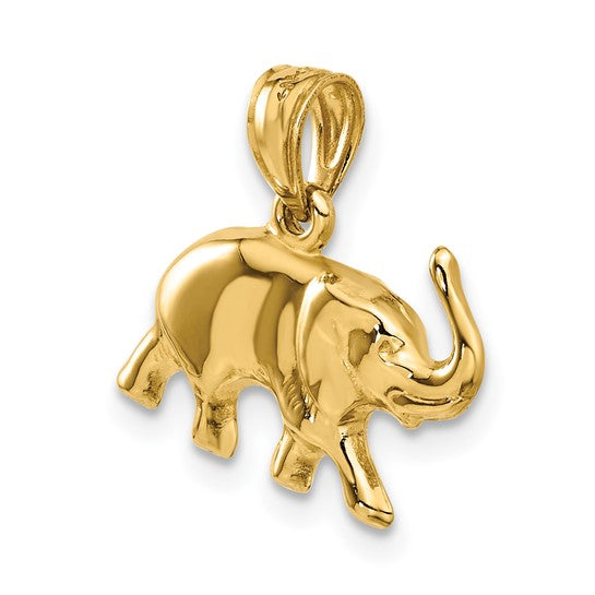 14k Yellow Gold Elephant Pendant