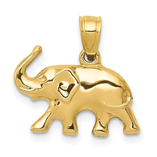 14k Yellow Gold Elephant Pendant