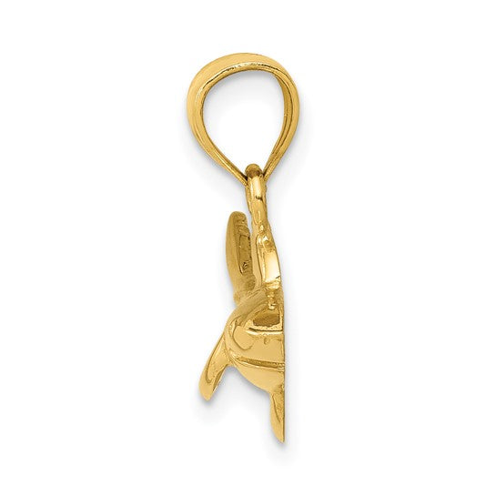 14k Yellow Gold Shark Pendant