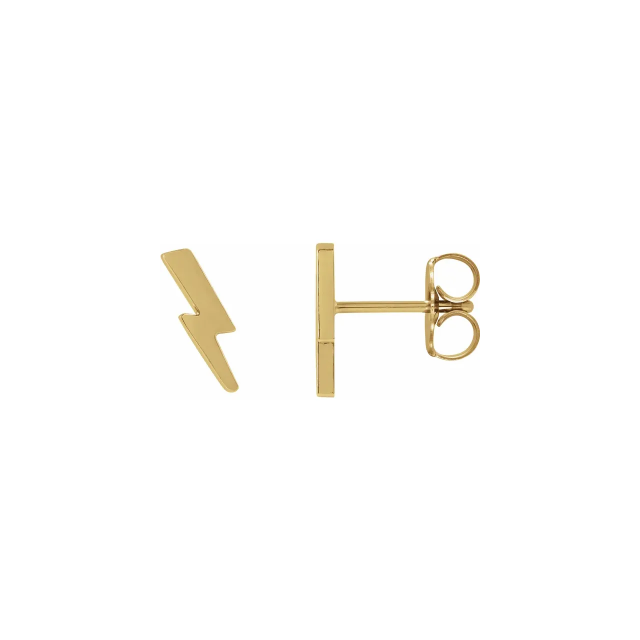 Tiny Lightning Bolt Stud Earrings