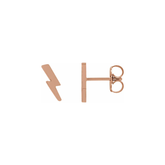 Tiny Lightning Bolt Stud Earrings