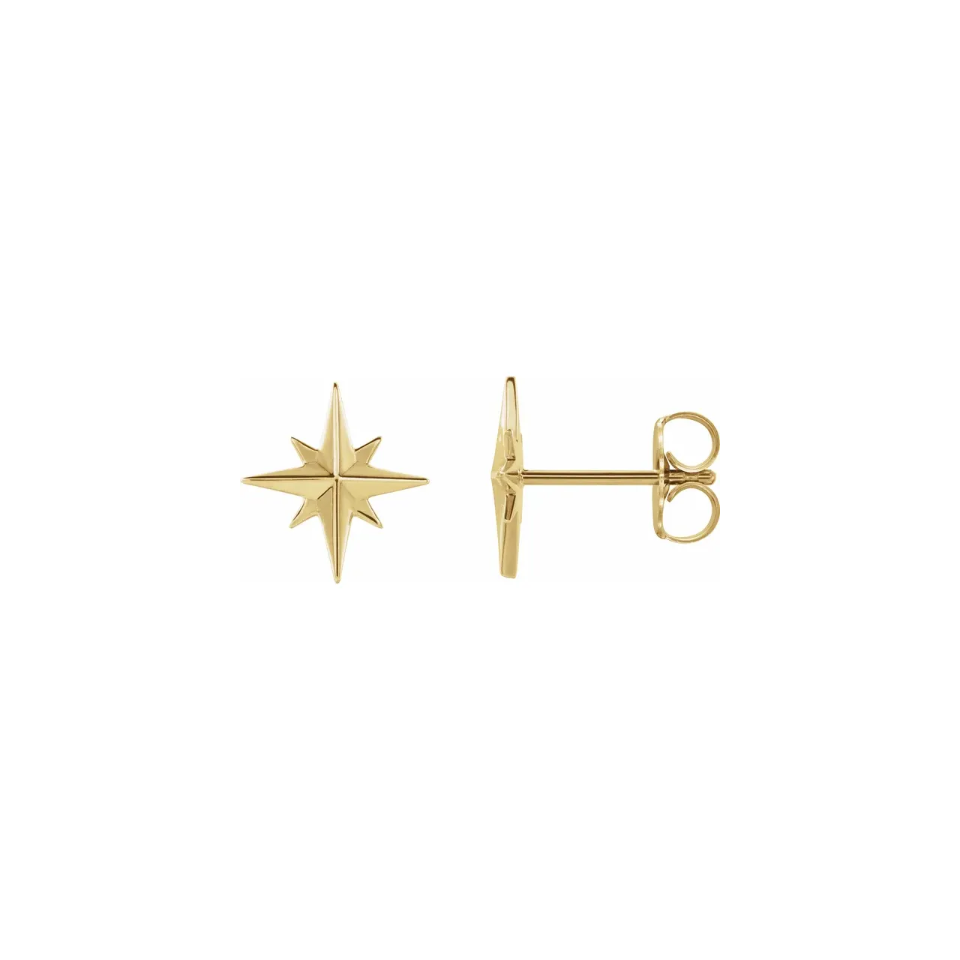 Compass Rose Stud Earrings