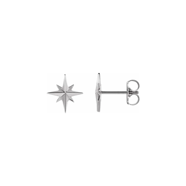 Compass Rose Stud Earrings