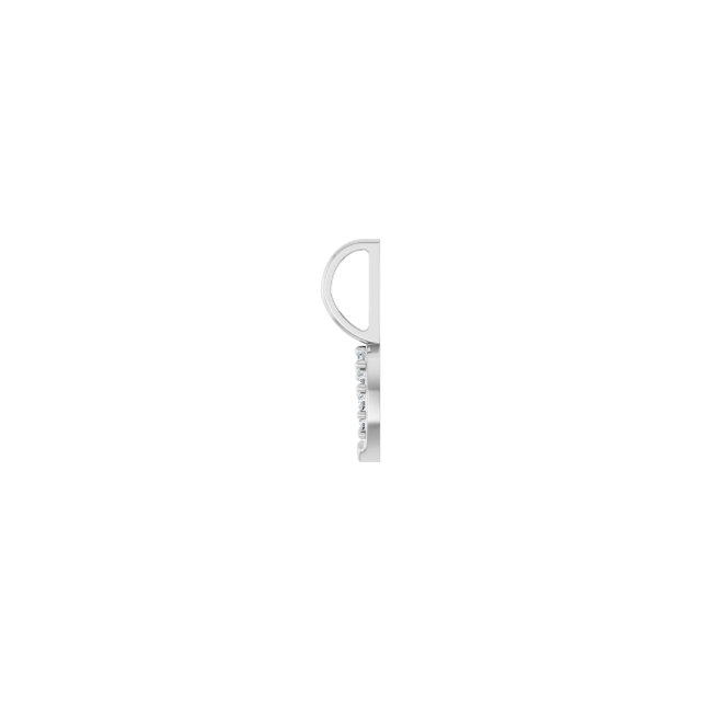 14k White Gold Diamond Horseshoe Pendant