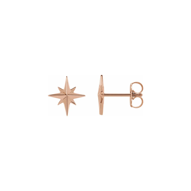 Compass Rose Stud Earrings