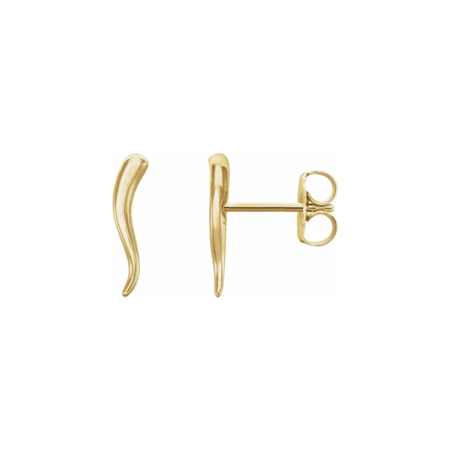 Italian Horn Stud Earrings