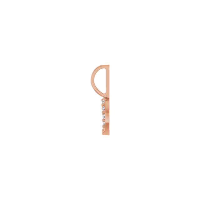 14k Rose Gold Diamond Horseshoe Pendant