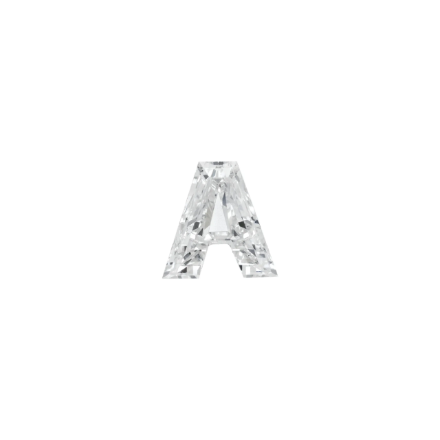 Initial A Custom Step cut Lab Grown Diamond