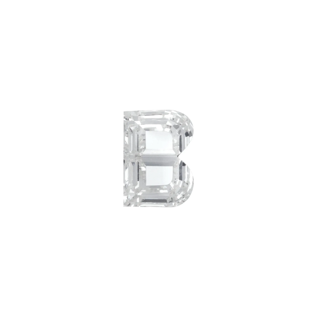 Initial B Custom Step cut Lab Grown Diamond