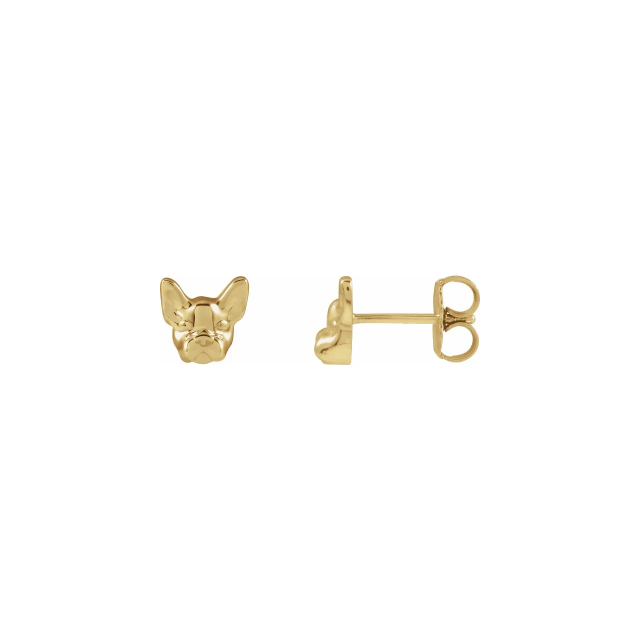 French Bull Dog Stud Earrings