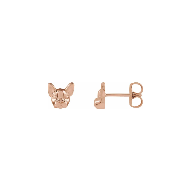 French Bull Dog Stud Earrings