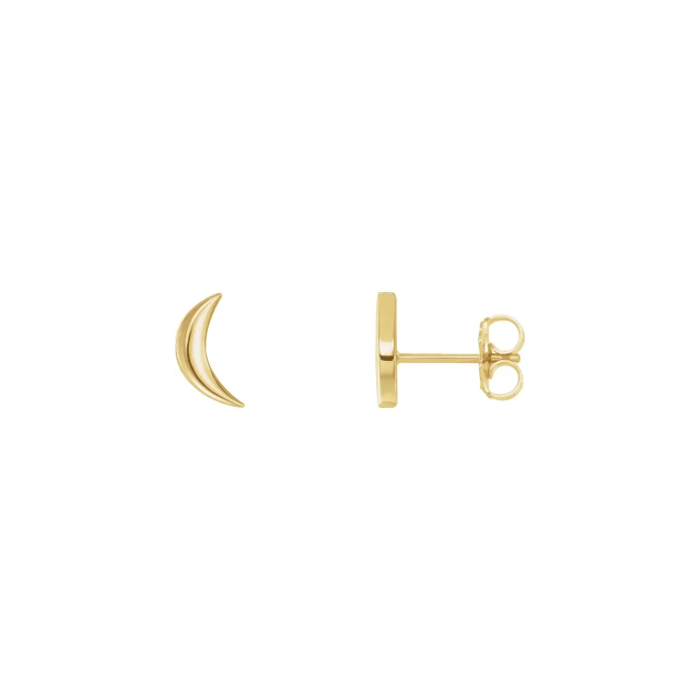 Crescent Moon Stud Earrings