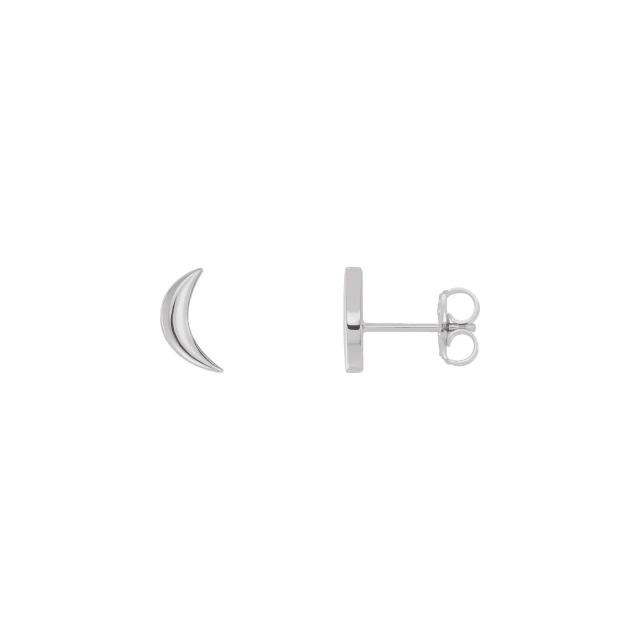 Crescent Moon Stud Earrings