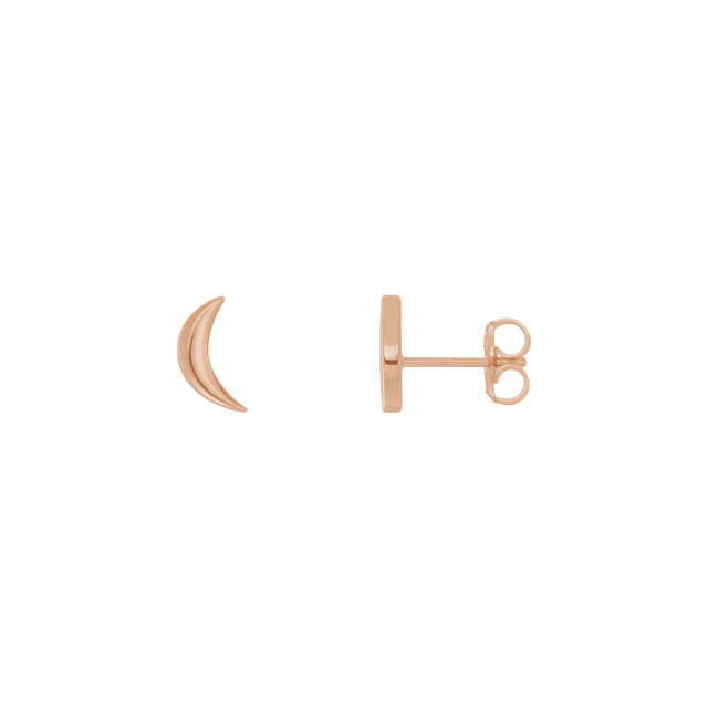 Crescent Moon Stud Earrings