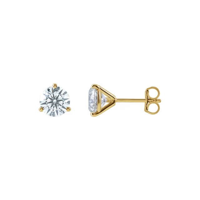 3-Prong Martini Diamond Stud Earrings