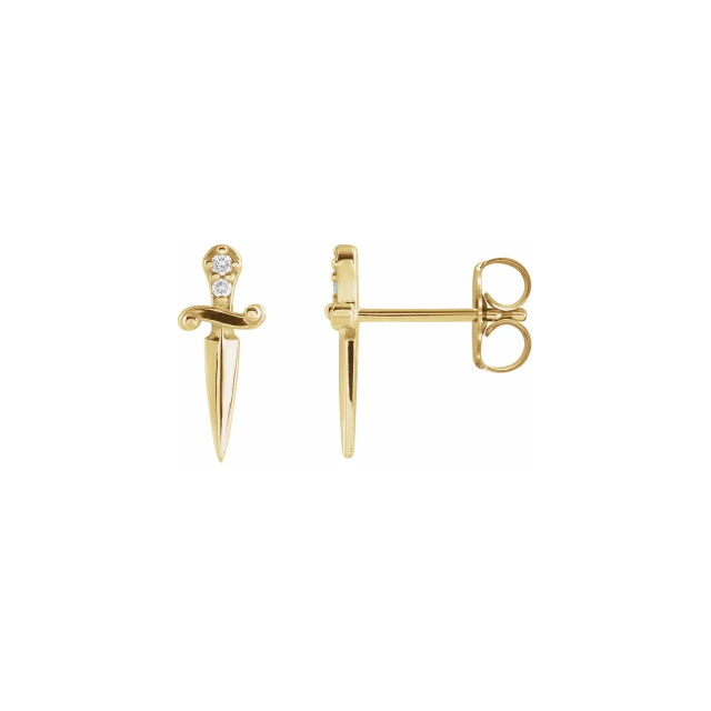 Diamond Dagger Stud Earrings