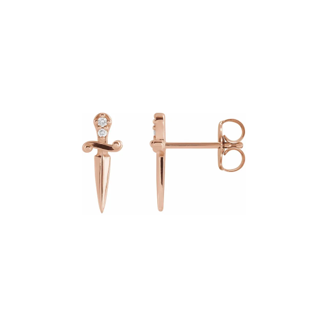 Diamond Dagger Stud Earrings