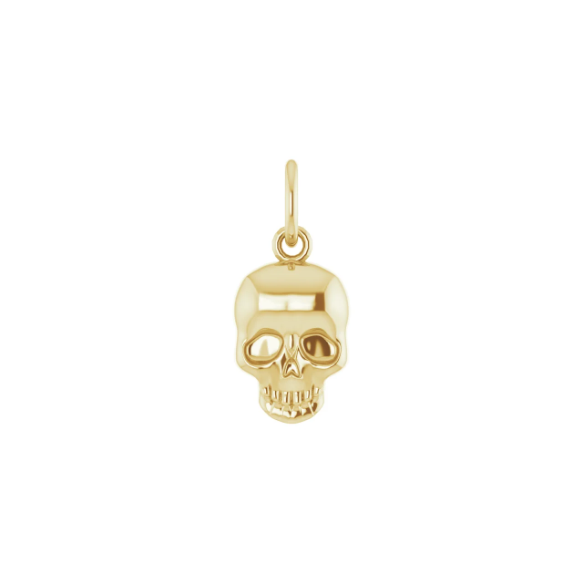 14k Yellow Gold Skull Pendant