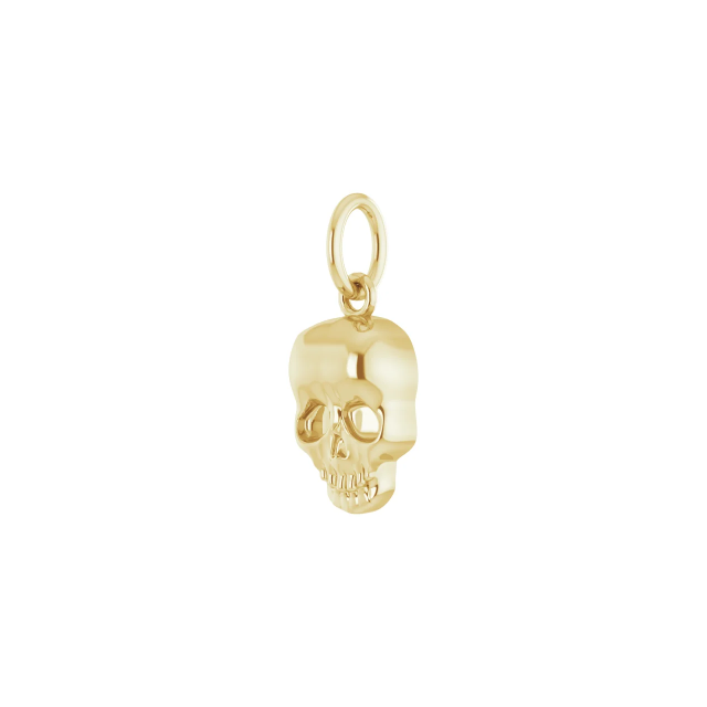 14k Yellow Gold Skull Pendant