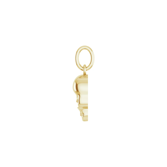 14k Yellow Gold Skull Pendant