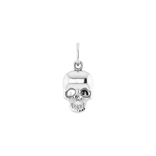 14k White Gold Skull Pendant