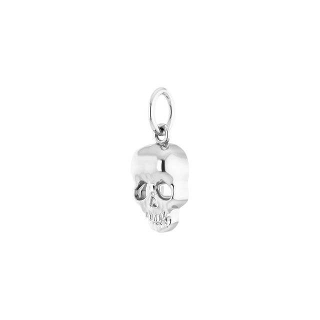 14k White Gold Skull Pendant