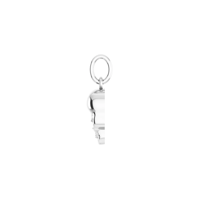 14k White Gold Skull Pendant