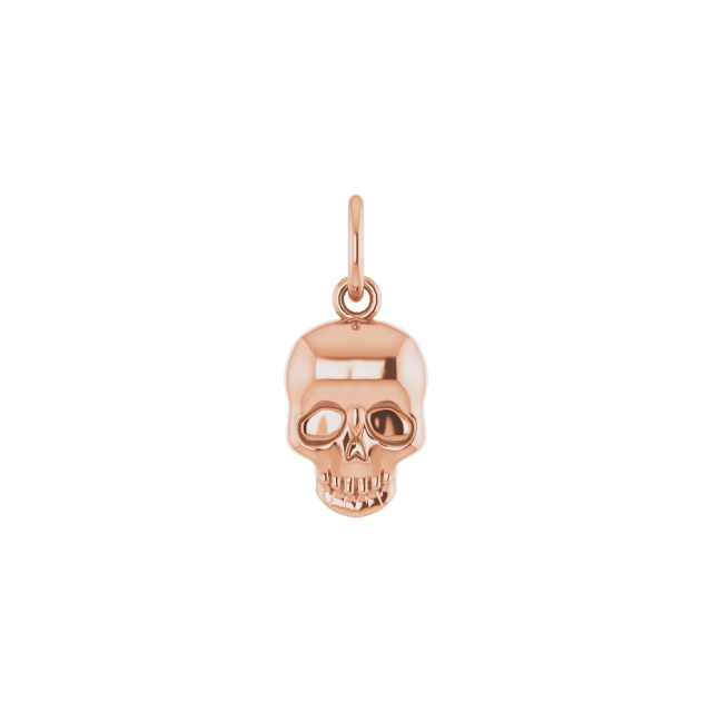 14k Rose Gold Skull Pendant