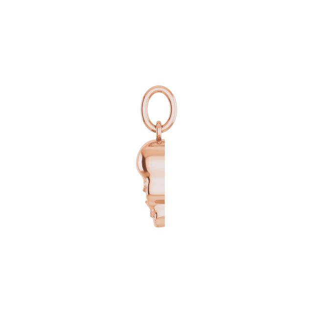 14k Rose Gold Skull Pendant