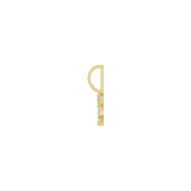14k Yellow Gold Diamond Horseshoe Pendant